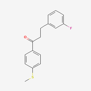 molecular formula C16H15FOS B1327608 3-(3-Fluorophenyl)-4'-thiomethylpropiophenone CAS No. 898789-00-9