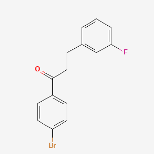 molecular formula C15H12BrFO B1327610 4'-溴-3-(3-氟苯基)丙基苯甲酮 CAS No. 898789-05-4