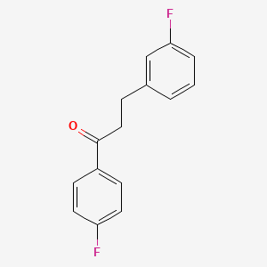 molecular formula C15H12F2O B1327612 4'-Fluoro-3-(3-fluorophenyl)propiophenone CAS No. 898789-17-8