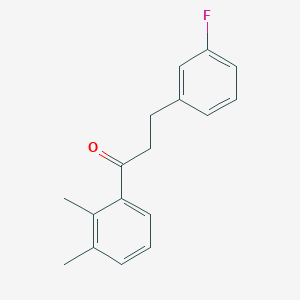 molecular formula C17H17FO B1327613 2',3'-二甲基-3-(3-氟苯基)丙基苯酮 CAS No. 898789-20-3