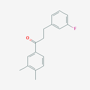 molecular formula C17H17FO B1327617 3',4'-Dimethyl-3-(3-fluorophenyl)propiophenone CAS No. 898767-17-4