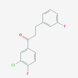 molecular formula C15H11ClF2O B1327621 3'-Chloro-4'-fluoro-3-(3-fluorophenyl)propiophenone CAS No. 898767-29-8