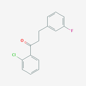 molecular formula C15H12ClFO B1327622 2'-Chloro-3-(3-fluorophenyl)propiophenone CAS No. 898767-32-3