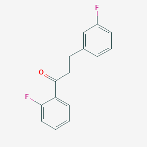 molecular formula C15H12F2O B1327623 2'-Fluoro-3-(3-fluorophenyl)propiophenone CAS No. 898767-35-6