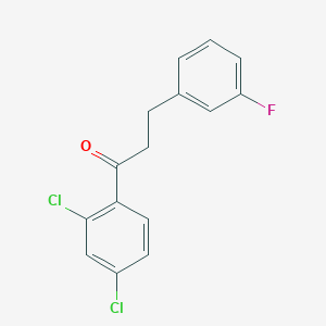 molecular formula C15H11Cl2FO B1327630 2',4'-Dichloro-3-(3-fluorophenyl)propiophenone CAS No. 898767-59-4