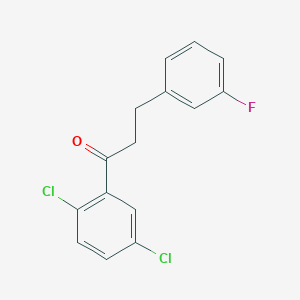 molecular formula C15H11Cl2FO B1327631 2',5'-二氯-3-(3-氟苯基)丙苯酮 CAS No. 898767-61-8