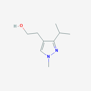 molecular formula C9H16N2O B13276318 2-[1-Methyl-3-(propan-2-yl)-1H-pyrazol-4-yl]ethan-1-ol 