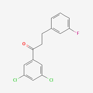 molecular formula C15H11Cl2FO B1327632 3',5'-Dichloro-3-(3-fluorophenyl)propiophenone CAS No. 898767-65-2