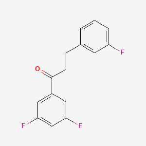 molecular formula C15H11F3O B1327633 3',5'-Difluoro-3-(3-fluorophenyl)propiophenone CAS No. 898767-71-0