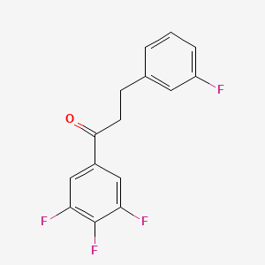 molecular formula C15H10F4O B1327634 3-(3-Fluorophenyl)-3',4',5'-trifluoropropiophenone CAS No. 898767-73-2