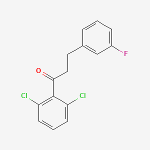 molecular formula C15H11Cl2FO B1327635 2',6'-Dichloro-3-(3-fluorophenyl)propiophenone CAS No. 898767-75-4