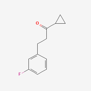 molecular formula C12H13FO B1327636 Cyclopropyl 2-(3-fluorophenyl)ethyl ketone CAS No. 898767-77-6