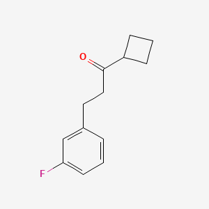 molecular formula C13H15FO B1327637 环丁基 2-(3-氟苯基)乙基酮 CAS No. 898767-79-8