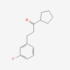 molecular formula C14H17FO B1327638 Cyclopentyl 2-(3-fluorophenyl)ethyl ketone CAS No. 898767-81-2