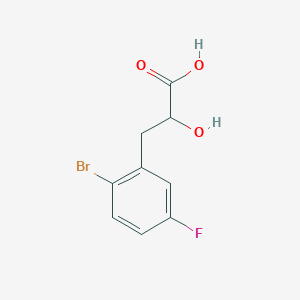 molecular formula C9H8BrFO3 B13276384 3-(2-Bromo-5-fluorophenyl)-2-hydroxypropanoic acid 
