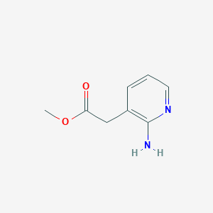 molecular formula C8H10N2O2 B13276385 Methyl 2-(2-aminopyridin-3-YL)acetate 