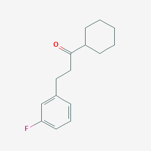molecular formula C15H19FO B1327639 Cyclohexyl 2-(3-fluorophenyl)ethyl ketone CAS No. 898767-83-4
