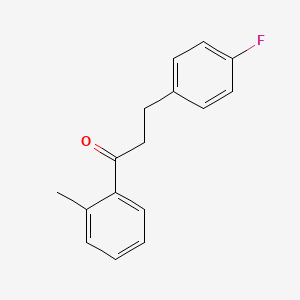 molecular formula C16H15FO B1327641 3-(4-Fluorophenyl)-2'-methylpropiophenone CAS No. 898767-85-6