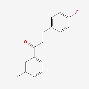 molecular formula C16H15FO B1327642 3-(4-Fluorophenyl)-3'-methylpropiophenone CAS No. 898767-87-8