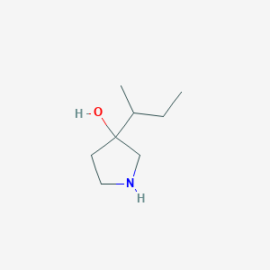 molecular formula C8H17NO B13276451 3-(Butan-2-yl)pyrrolidin-3-ol 