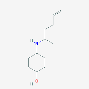 molecular formula C12H23NO B13276457 4-[(Hex-5-en-2-yl)amino]cyclohexan-1-ol 