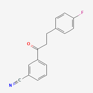 molecular formula C16H12FNO B1327646 3'-Cyano-3-(4-fluorophenyl)propiophenone CAS No. 898767-98-1