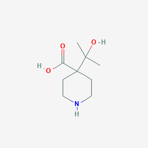 molecular formula C9H17NO3 B13276468 4-(2-Hydroxypropan-2-YL)piperidine-4-carboxylic acid 
