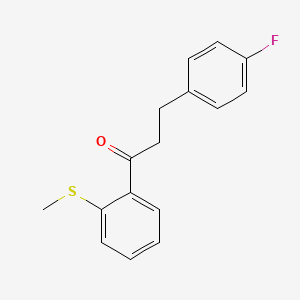 molecular formula C16H15FOS B1327647 3-(4-Fluorophenyl)-2'-thiomethylpropiophenone CAS No. 898768-08-6