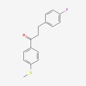 molecular formula C16H15FOS B1327648 3-(4-Fluorophenyl)-4'-thiomethylpropiophenone CAS No. 898768-11-1