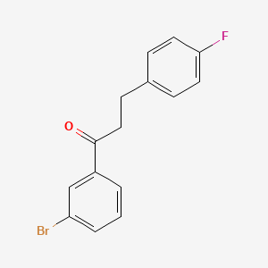 molecular formula C15H12BrFO B1327649 3'-Bromo-3-(4-fluorophenyl)propiophenone CAS No. 898768-14-4