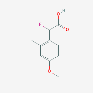molecular formula C10H11FO3 B13276496 2-Fluoro-2-(4-methoxy-2-methylphenyl)acetic acid 