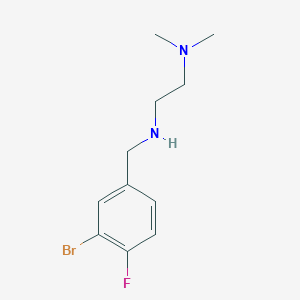 molecular formula C11H16BrFN2 B13276538 [(3-Bromo-4-fluorophenyl)methyl][2-(dimethylamino)ethyl]amine 
