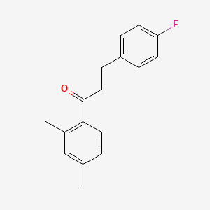 molecular formula C17H17FO B1327654 2',4'-Dimethyl-3-(4-fluorophenyl)propiophenone CAS No. 898768-28-0