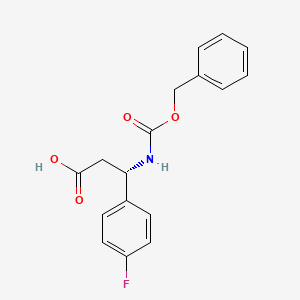 molecular formula C17H16FNO4 B13276547 (3S)-3-{[(benzyloxy)carbonyl]amino}-3-(4-fluorophenyl)propanoic acid 