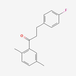 molecular formula C17H17FO B1327655 2',5'-Dimethyl-3-(4-fluorophenyl)propiophenone CAS No. 898768-31-5