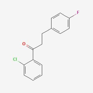 molecular formula C15H12ClFO B1327660 2'-Chloro-3-(4-fluorophenyl)propiophenone CAS No. 898768-52-0