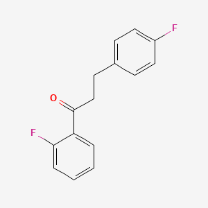 molecular formula C15H12F2O B1327661 2'-Fluoro-3-(4-fluorophenyl)propiophenone CAS No. 898768-54-2