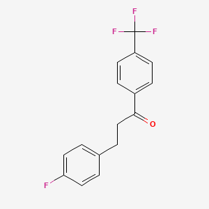 molecular formula C16H12F4O B1327664 3-(4-Fluorophenyl)-4'-trifluoromethylpropiophenone CAS No. 654673-19-5