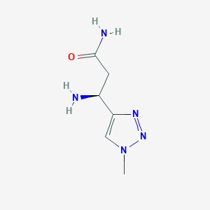 molecular formula C6H11N5O B13276644 (3S)-3-Amino-3-(1-methyl-1H-1,2,3-triazol-4-yl)propanamide 