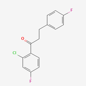 molecular formula C15H11ClF2O B1327666 2'-Chloro-4'-fluoro-3-(4-fluorophenyl)propiophenone CAS No. 898768-62-2