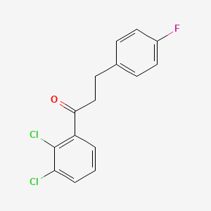 molecular formula C15H11Cl2FO B1327669 2',3'-Dichloro-3-(4-fluorophenyl)propiophenone CAS No. 898768-68-8