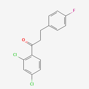 molecular formula C15H11Cl2FO B1327670 2',4'-Dichloro-3-(4-fluorophenyl)propiophenone CAS No. 898768-70-2
