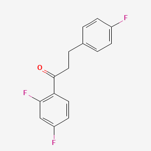 molecular formula C15H11F3O B1327671 2',4'-二氟-3-(4-氟苯基)丙酮 CAS No. 654673-34-4