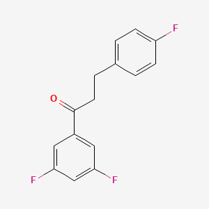 molecular formula C15H11F3O B1327672 3',5'-Difluoro-3-(4-fluorophenyl)propiophenone CAS No. 898768-80-4