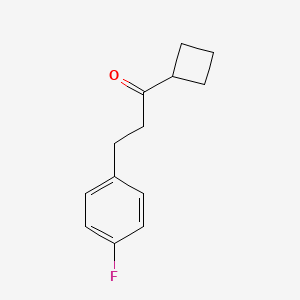 molecular formula C13H15FO B1327675 Cyclobutyl 2-(4-fluorophenyl)ethyl ketone CAS No. 898768-88-2