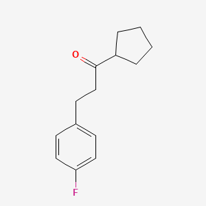 molecular formula C14H17FO B1327676 Cyclopentyl 2-(4-fluorophenyl)ethyl ketone CAS No. 898768-90-6