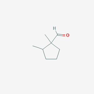 molecular formula C8H14O B13276856 1,2-Dimethylcyclopentane-1-carbaldehyde 
