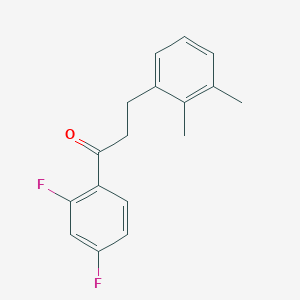 molecular formula C17H16F2O B1327689 2',4'-二氟-3-(2,3-二甲基苯基)丙基苯酮 CAS No. 898793-33-4