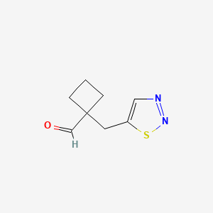 molecular formula C8H10N2OS B13276891 1-(1,2,3-Thiadiazol-5-ylmethyl)cyclobutane-1-carbaldehyde 