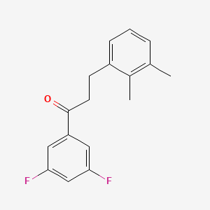 molecular formula C17H16F2O B1327690 3',5'-二氟-3-(2,3-二甲苯基)丙基苯酮 CAS No. 898793-37-8